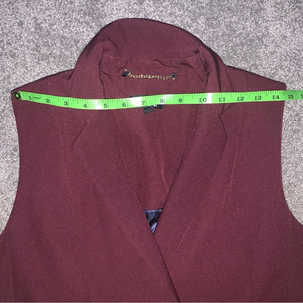 Topshop Sleeveless Double-Breasted Long Vest in Plum - Picture 7 of 7